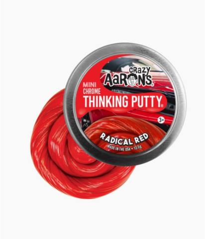 Crazy Aarons Thinking Putty - Mini Chrome Radical Red 2 Tin
